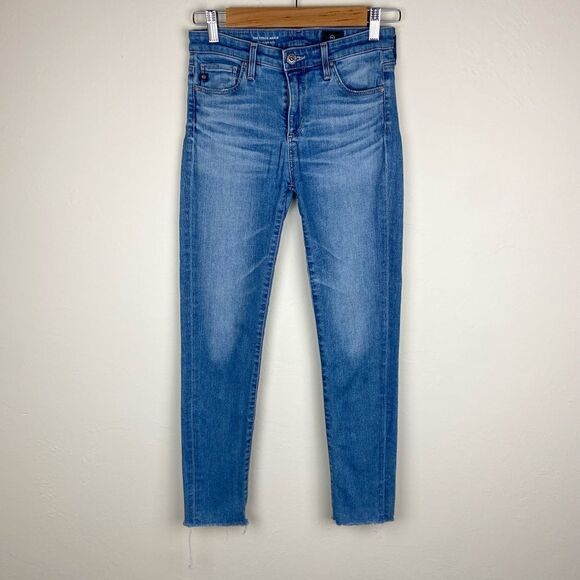 AG ‘The Stevie Ankle’ Frayed Hem Slim Straight Jeans - Picture 2 of 8